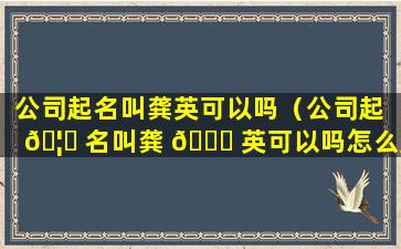 公司起名叫龚英可以吗（公司起 🦋 名叫龚 🐘 英可以吗怎么起）